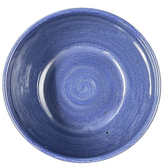 Two Tone Blue Marble Glazed Stoneware Pottery Cereal Soup Ice Cream Bowls 4 - Picture 4 of 16